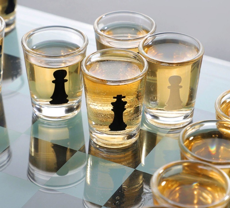 Cheers & Chess, Shot Glass Game Set